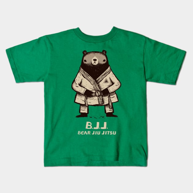 Bear Jiu Jitsu Kids T-Shirt by Louisros